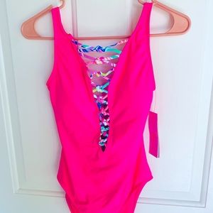 SOLD!!! Lilly Pulitzer Lattice swimsuit pink